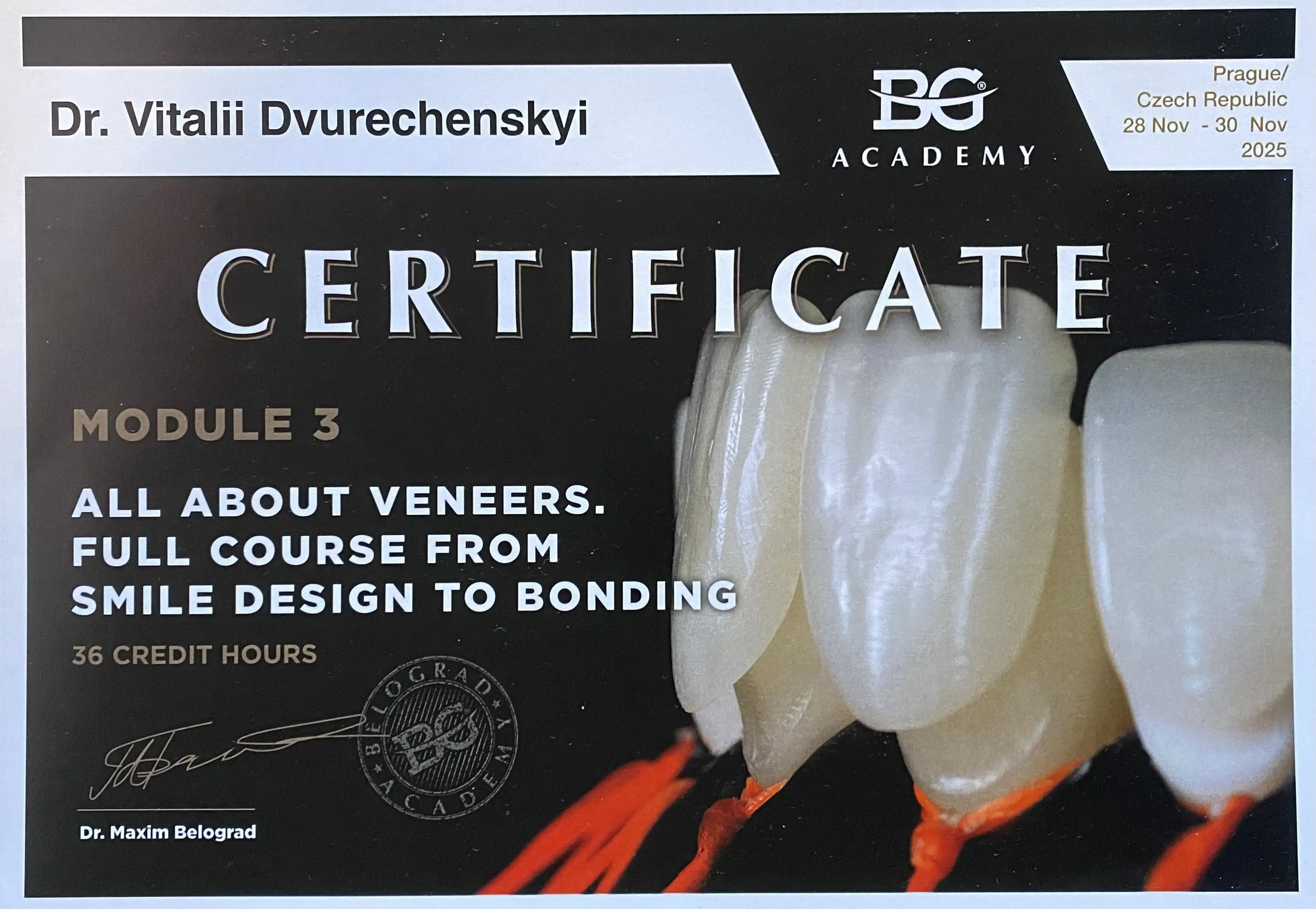 Сертификат — Виталий Двуреченский